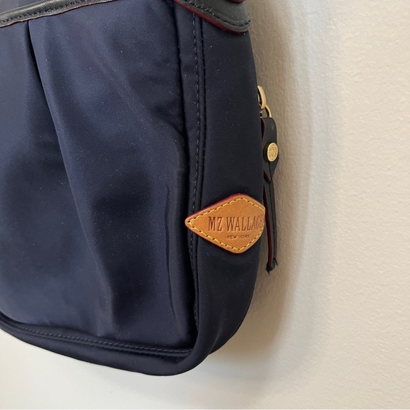 MZ Wallace Paige Nylon Crossbody in Navy & Tan - Picture 6 of 12